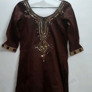 Embellished Brown Kurta🥀