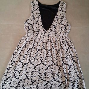 Off White Floral Print Mini Dress