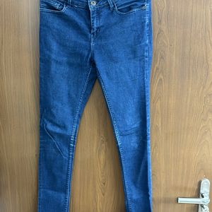 Navy Blue Skinny Bare Denim Jeans