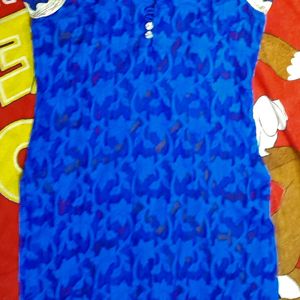 Dark Blue Net Kurta