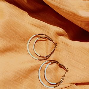 White Hoop Earrings