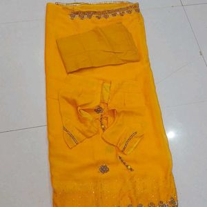 Woman Heavy Work Saree