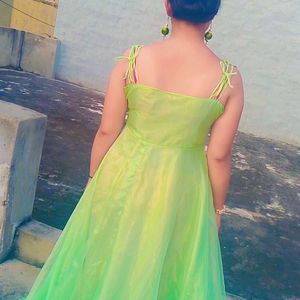 Beautiful Parrot Green Colour Gown