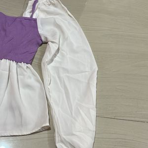 White Purple Top Size S