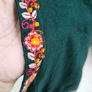 Bottlegreen Embroidery Kurti