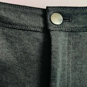 Dark Grey Formal Straight Trousers