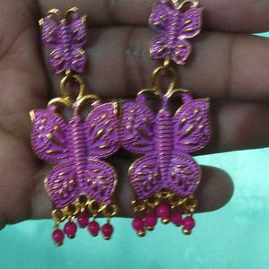 Pink Butterfly Earrings For Girls And Women