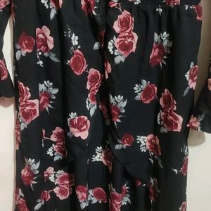 Black Dress Floral Print For Girl Or Woman 34 Bust