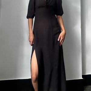 Square Neck Slit Dress