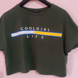 Shein Olive Crop Top