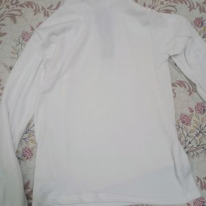 White Turtle Neck Top