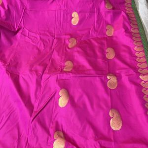 Used Silk Saree with tailored blouse for Sale