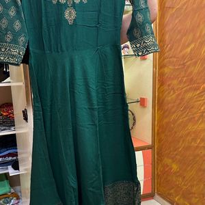 Green Anarkali Kurta With Dupatta