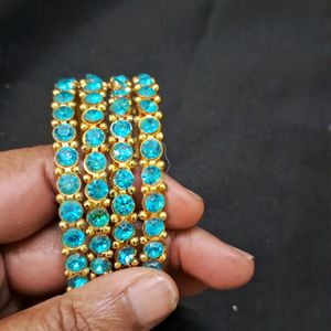 Blue stone bangles 2.8