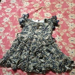 Navy Blue Soft Cotton Frock For Baby Girl