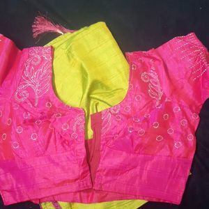 Saree And Stitched Blouse