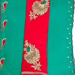 Peacock Design Beautiful Suit With Dupatta