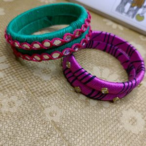 Handmade Thread Bangle (Set Of 2)