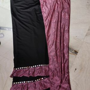 Lycra Blend Ruffle Saree Without Blouse