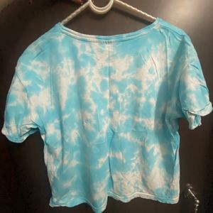 Rose Embroidered Tie And Dye Top