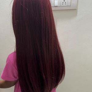 Imported! Women's Long Straight Wine Red Wig