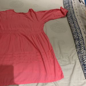 Pink Dress With Three Fourth Sleeves