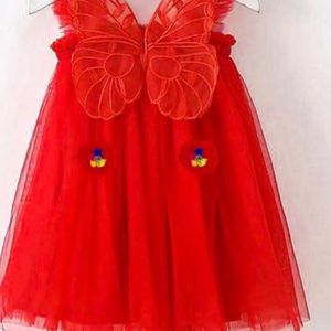 Red Butterfly Wings Frock