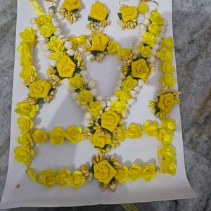 Haldi Flower Jewellery Set