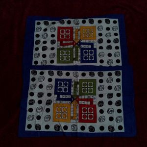 New ludo cotten double bed sheet with two pillows