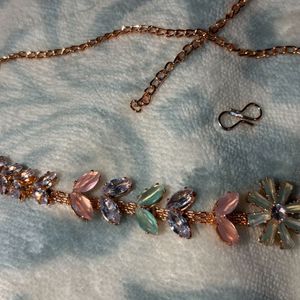 Rose Gold Chain With Glass Stones