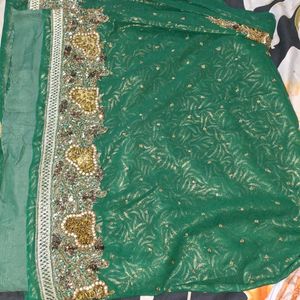 Heavy Embroidery Party Wear Saree