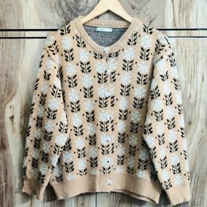 Light Brown Design Cardigan Size-38