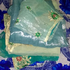 Net Saree with blouse peticot