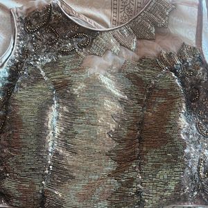 Golden Ready to Wear Saree - slightly faded