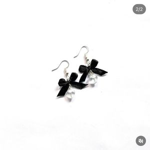 Black Bow Earrings