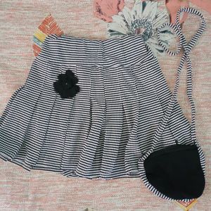 Cute Mini Skirt with Sling bag