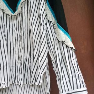 Striped layered Style blouse Korean