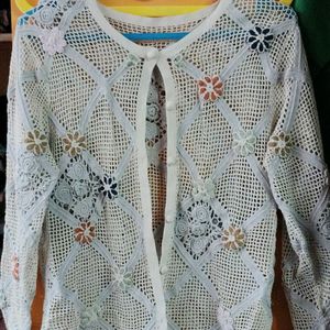 Women Lace Crochet Cardigan