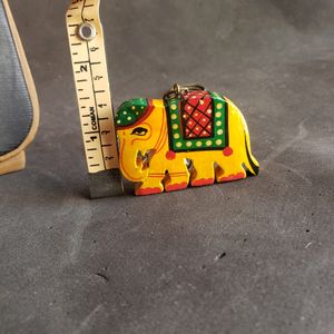 Wooden Elephant Pendent (Yellow)