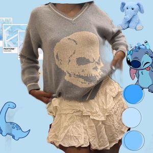 blue skull print sweatshirt