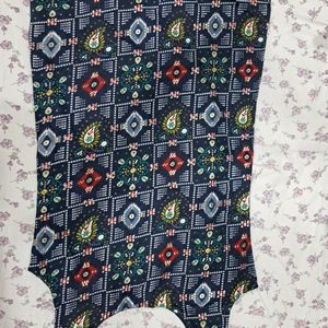 Blue Short Kurti With Prints