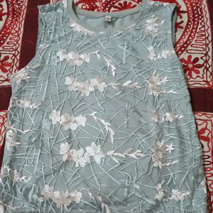 Light Grey Lace Short Top