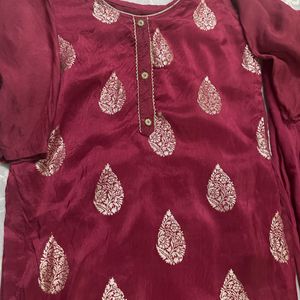 Maroon Colour Kurta Set