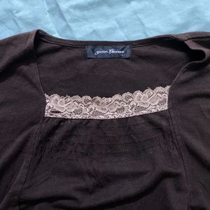 Chocolate Brown Lacy Top