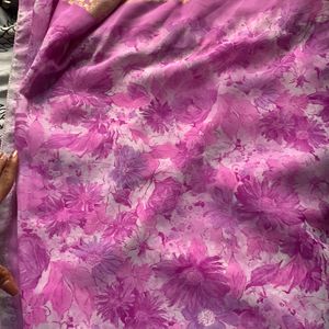 Flower Print Light Pink Saree