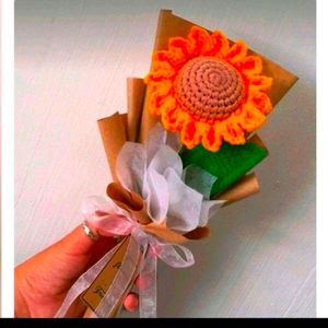 Crochet Singal Sunflower Stick