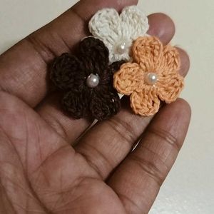 Crochet Flower Studs