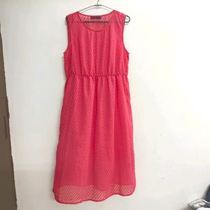 109°F Fuchsia Self Textured Dress