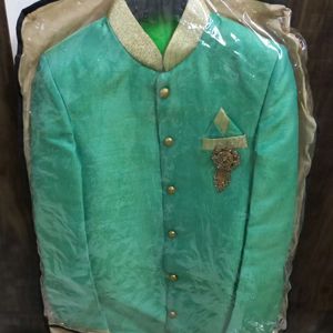 Green Colour Sherwani Suitable For Any Occasion