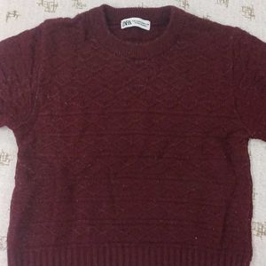 Women Coffe Coloures Sweater From Zara